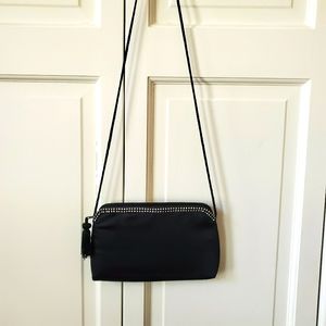 Black Silk Evening Bag with Rinestones